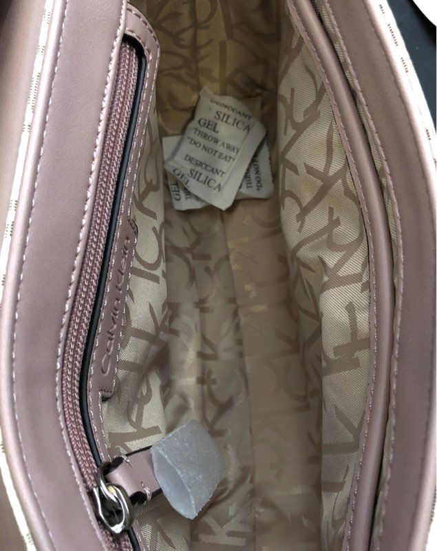 NWT Calvin Klein Rose White Top Handle Bag