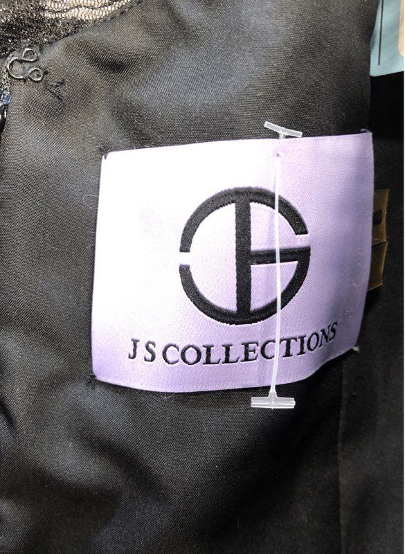 NWT JS Collections Women's Black Floral Gown Dress - Size 8