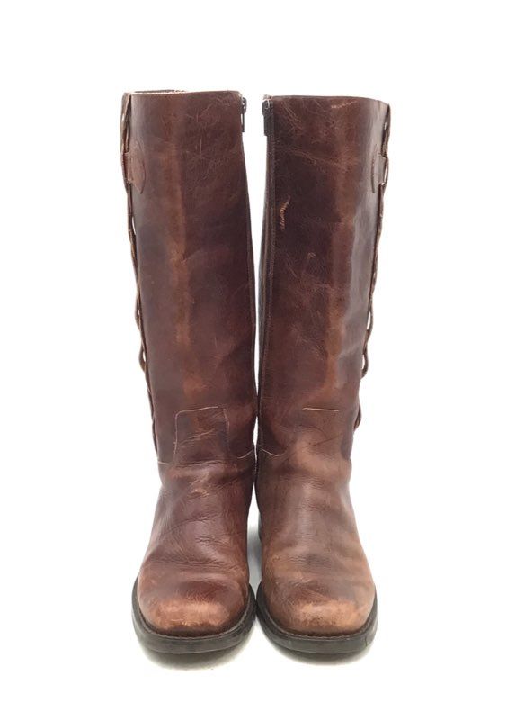 Women&#39;s Brown Knee High Leather Round Toe Riding Boots - Size 9M