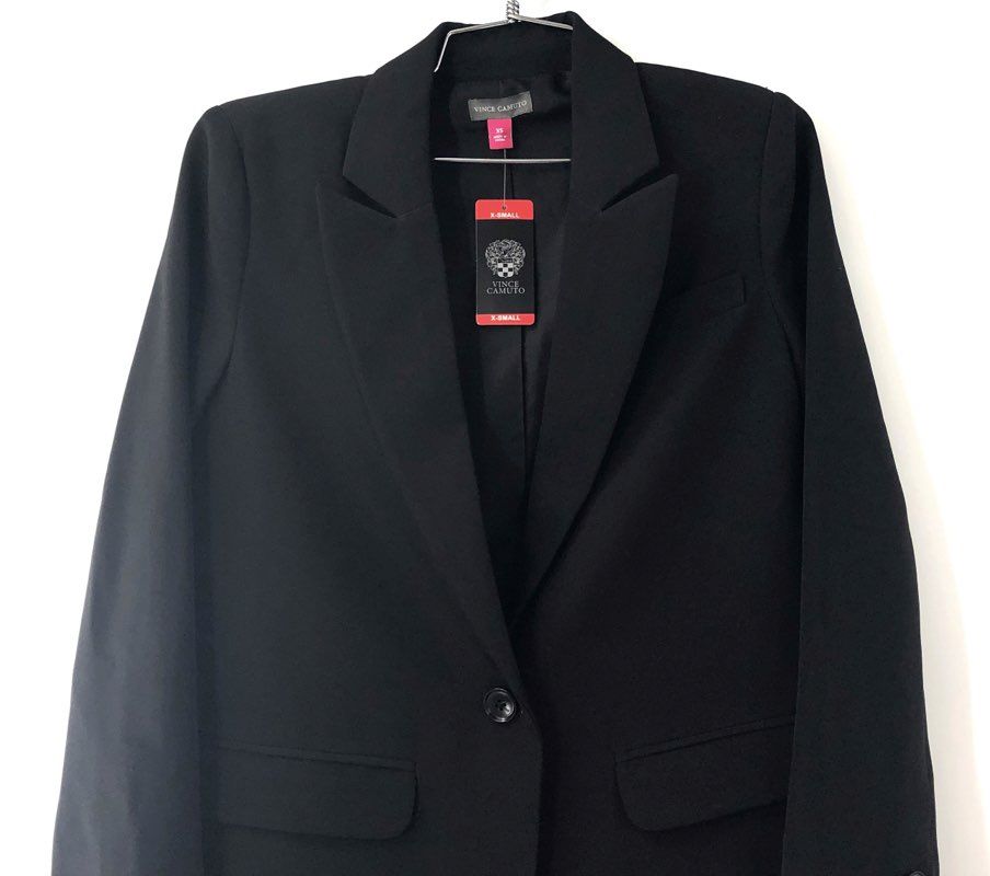Vince Camuto Women's One-Button Blazer Jacket Black NWT Sz XS