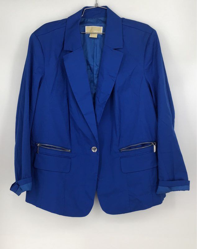 Michael Kors Women&#39;s Blue Notch Lapel Single-Breasted Blazer - Size 20W