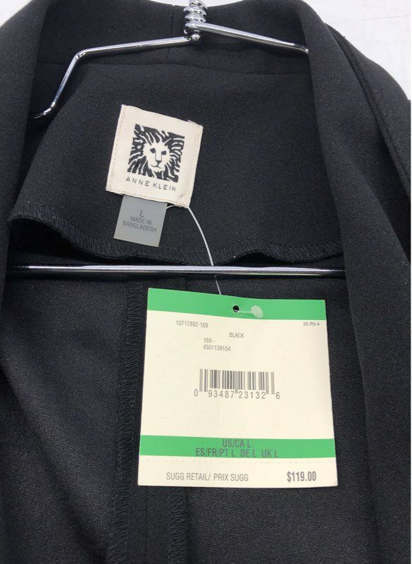 Anne Klein Women's Black Open Front Blazer Jacket Stretch Professional NWT Sz L