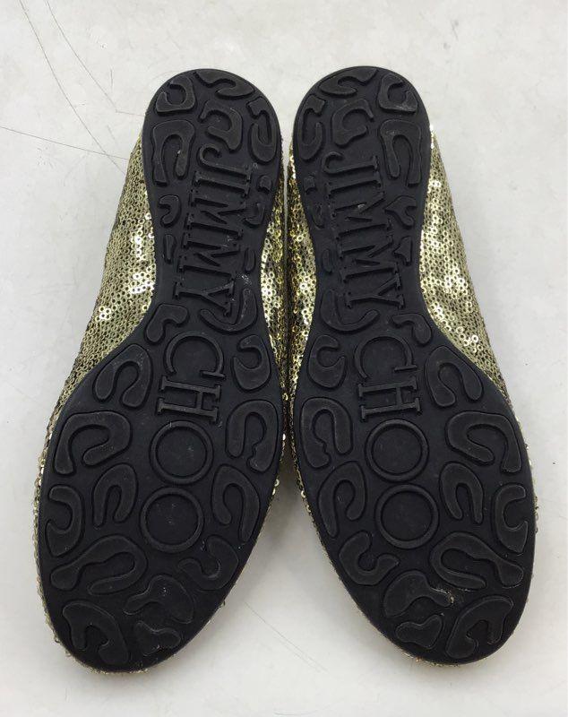 Jimmy Choo Women&#39;s Gold Sequin Slip-On Ballet Flats - Size 36