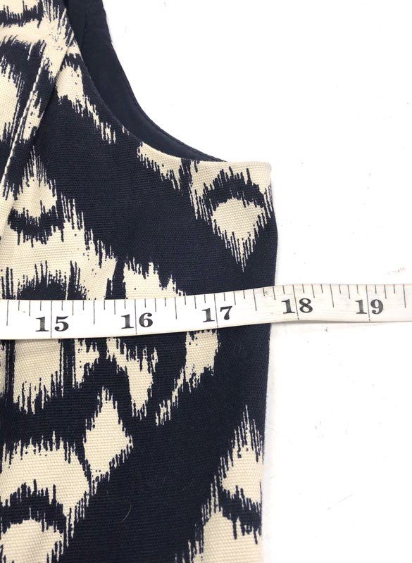 Talbots Petites Women's Navy Cream Geometric Ikat V-Neck Sheath Dress NWT 8P