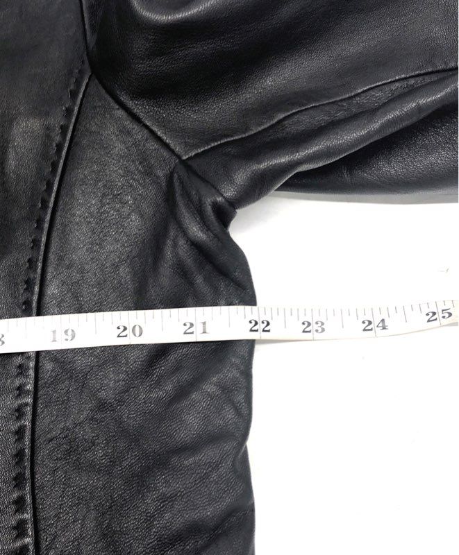 Apt. 9 Women's Black Lambskin Leather Blazer Jacket 3-Button Teal Lining Sz XL