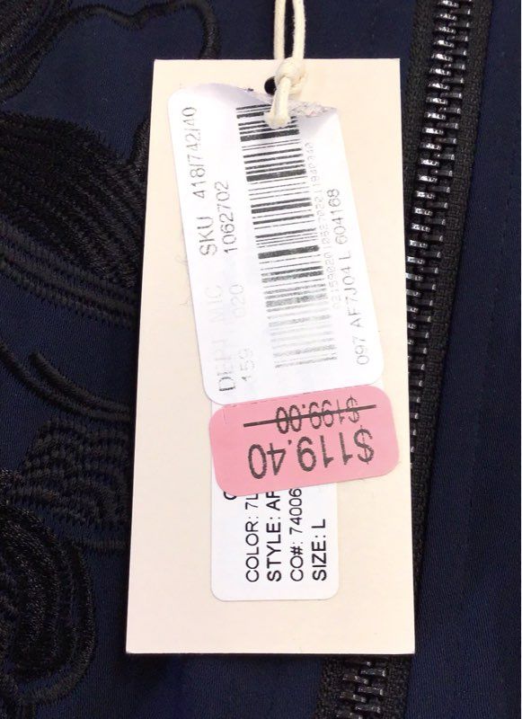 NWT Mika Mindel Women's Blue Bomber Jacket - Size L