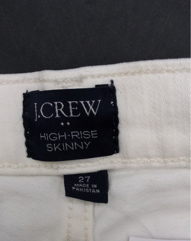 J.Crew Women's High-Rise Skinny Jeans White Stretch Denim NWT Sz 27