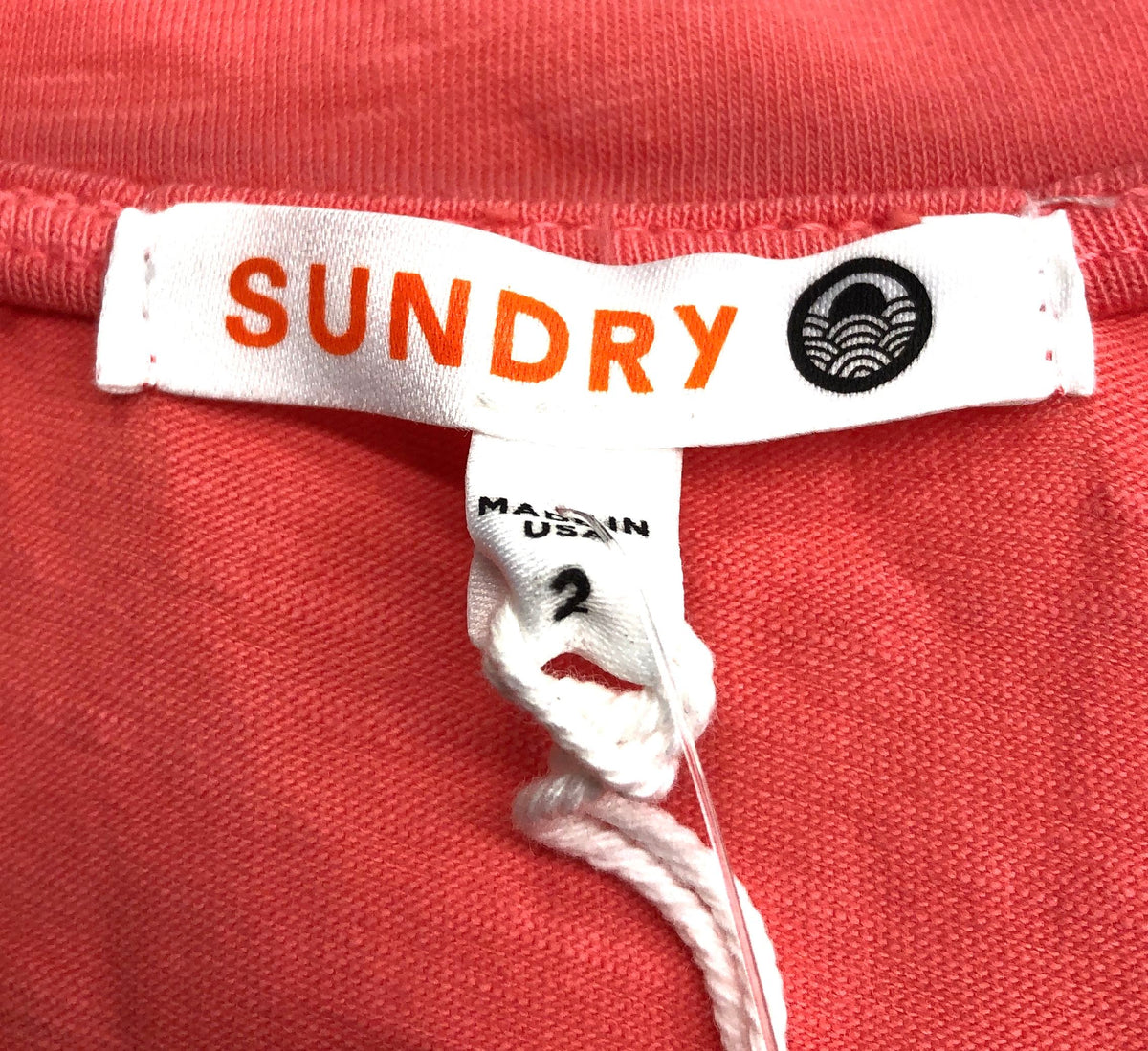 Sundry Women's Guava Racerback Romper Slub Cotton Knit Drawstring Sz 2 NWT