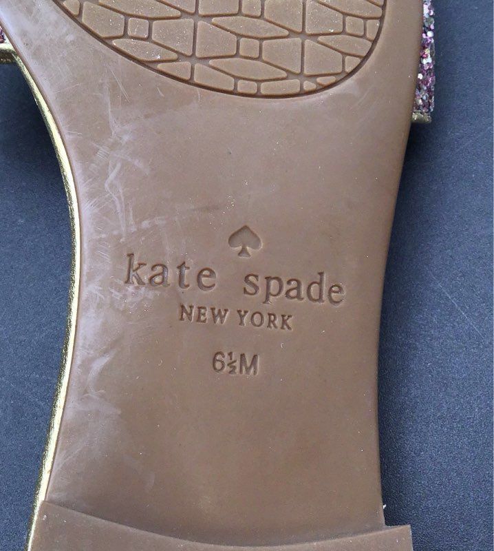 Kate Spade New York Women's Pink Gold Slide Sandal - Size 6.5M