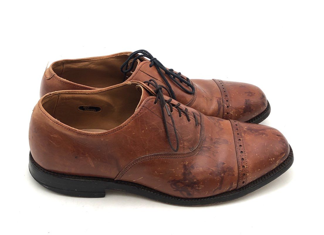 Allen Edmonds Byron Brown Leather Cap Toe Derby Dress Shoes Size 10 E