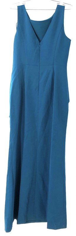 Eliza J Women's Teal Gown Dress NWT Sleeveless Ruffle Cascade Formal Sz 8