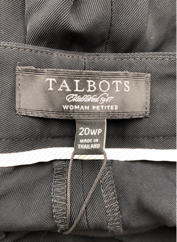 Talbots Women's Black Textured Straight Leg Dress Pants NWT Sz 20WP