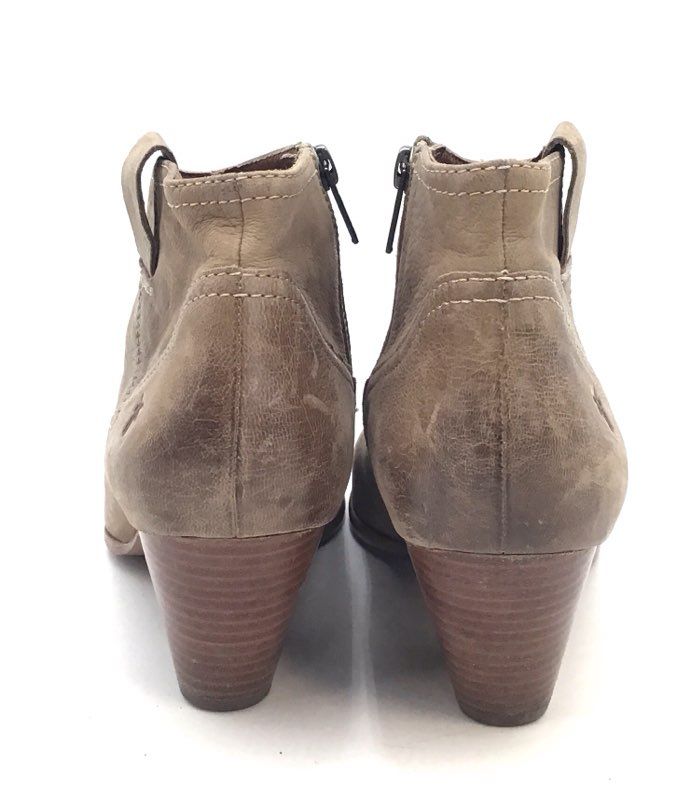 Frye Nora Zip Short Ash Distressed Leather Western Ankle Boots Size 9M