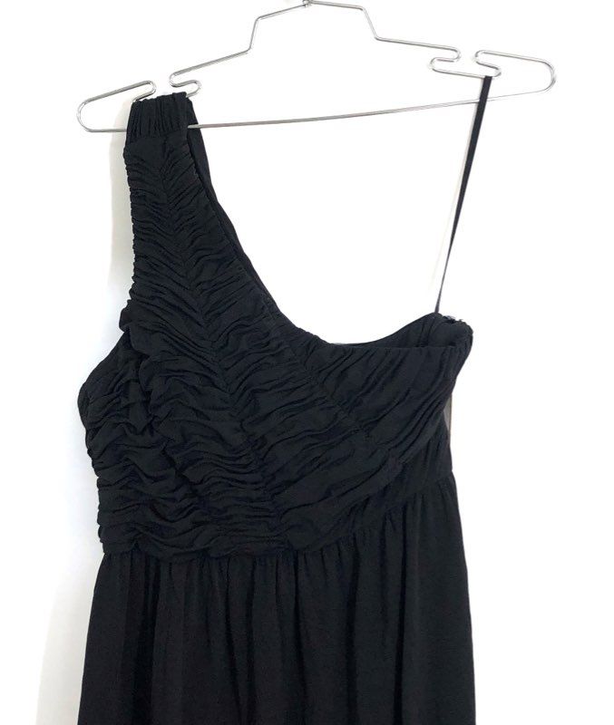 Gianni Bini Women's Black Sierra One Shoulder Ruched Cocktail Dress XS NWT