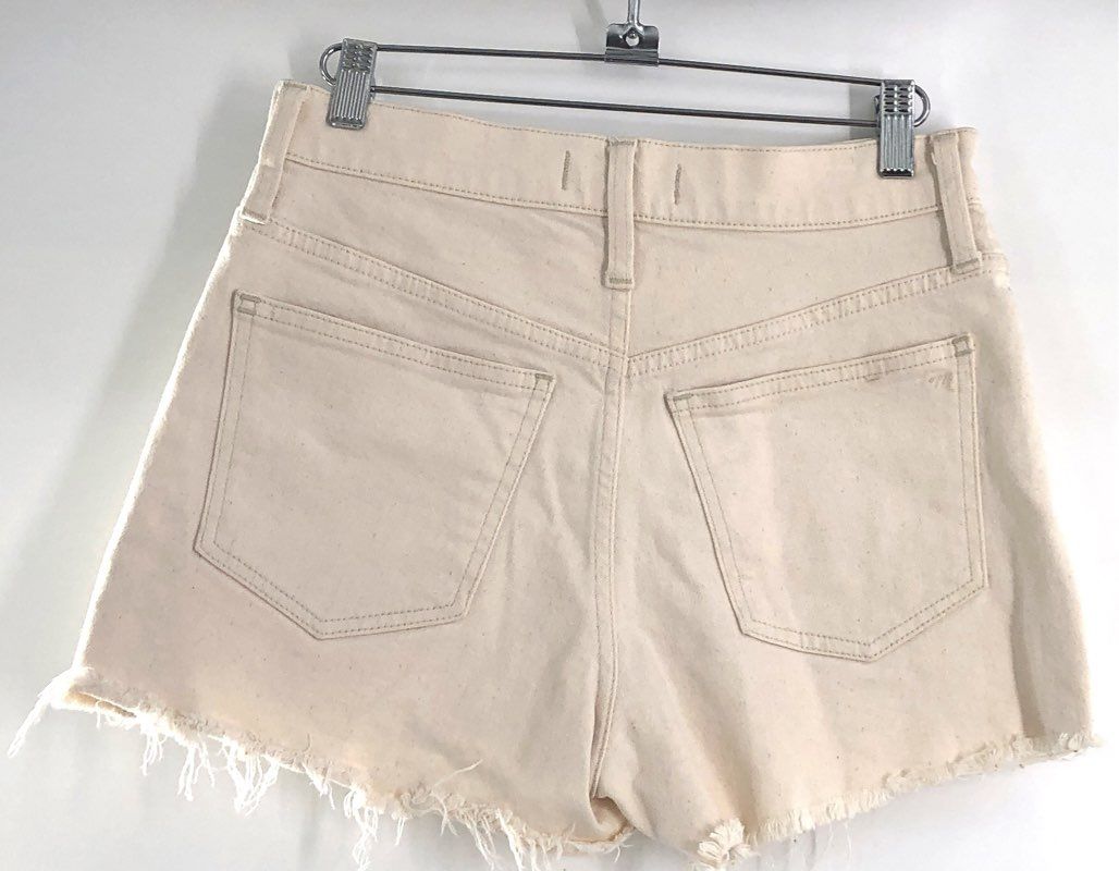 Madewell Women's Slim Demi-Boot Black Jeans Size 26 and Raw Hem Cream Shorts
