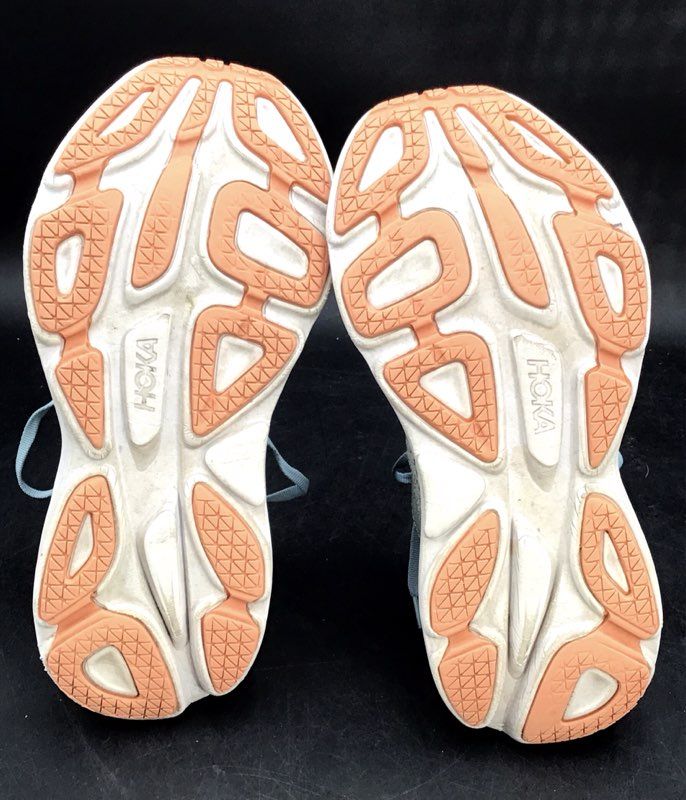 Hoka One One Men's Bondi 8 White Blue Athletic Shoes - Size 8.5