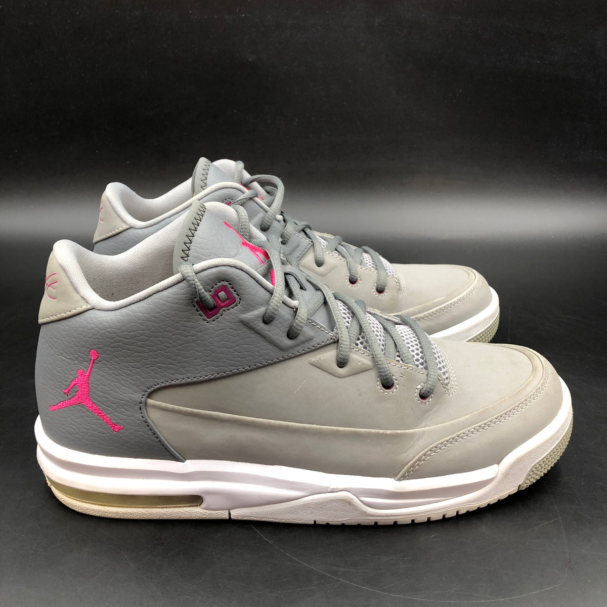 Nike Air Jordan Flight Origin 3 Wolf Grey Vivid Pink Basketball Size 8.5Y COA