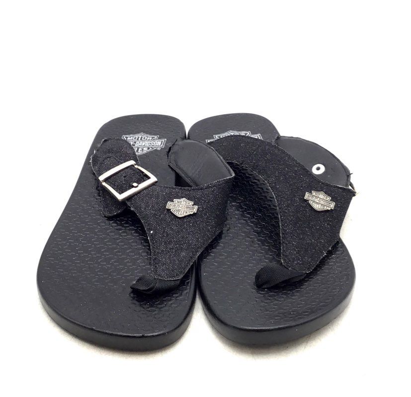 Harley-Davidson Women&#39;s Black Slip-On Casual Thong Sandals - Size 6