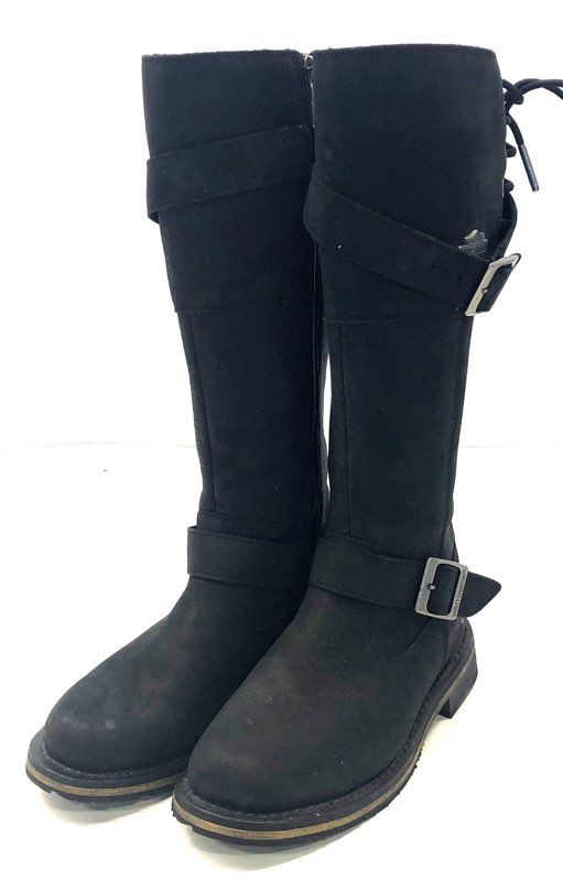 Harley-Davidson Kamie D87155 Black Leather Knee High Moto Boots Women's Size 7