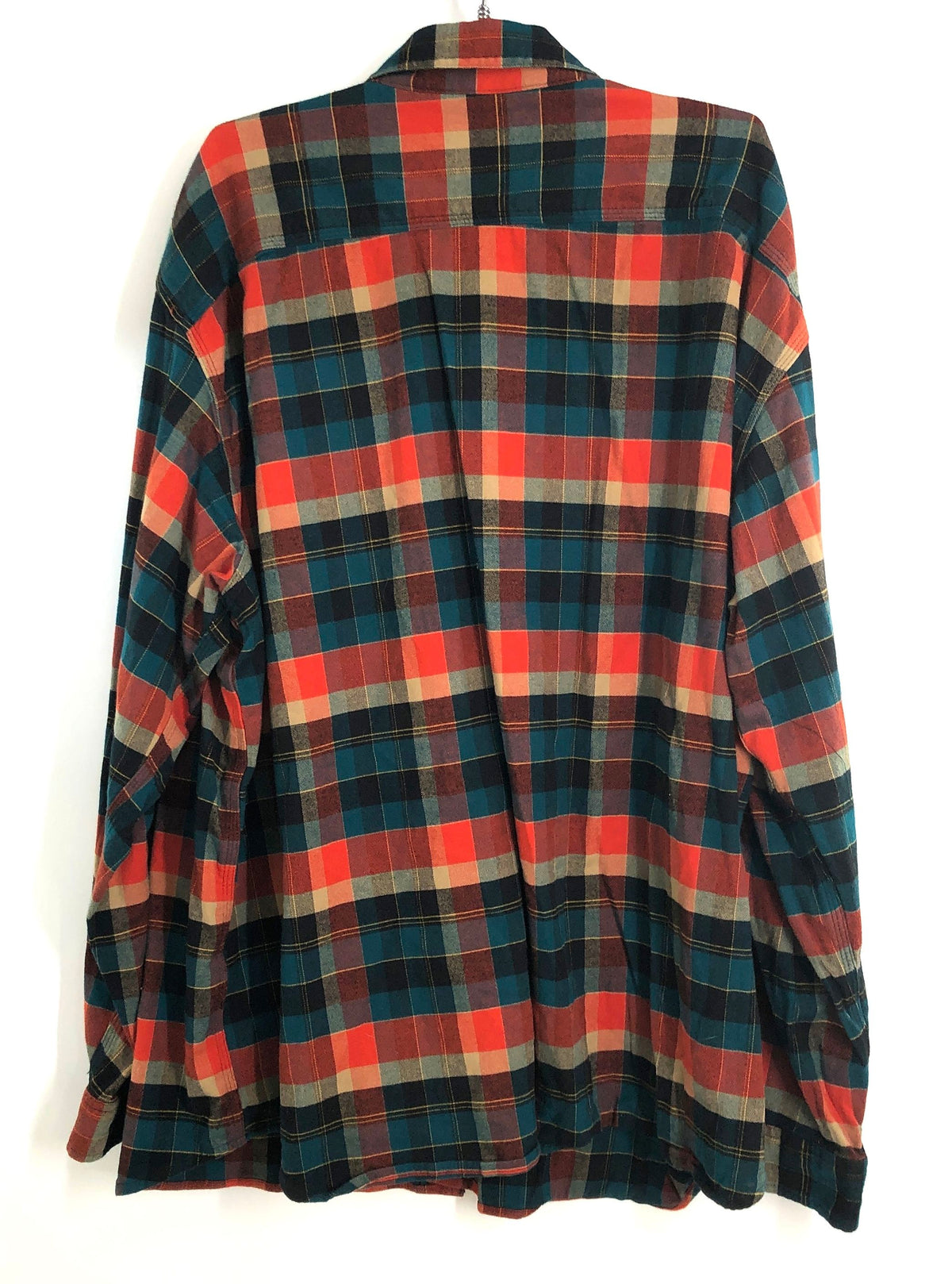 Carhartt Men's Rugged Flex Relaxed Fit Orange Navy Plaid Shirt 3XL