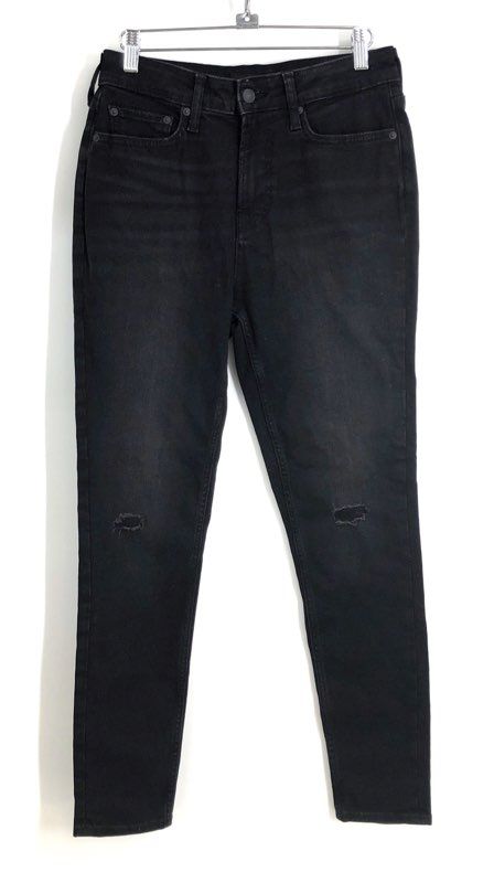 Free Assembly Women's Black Skinny High Rise Distressed Jeans Sz 6