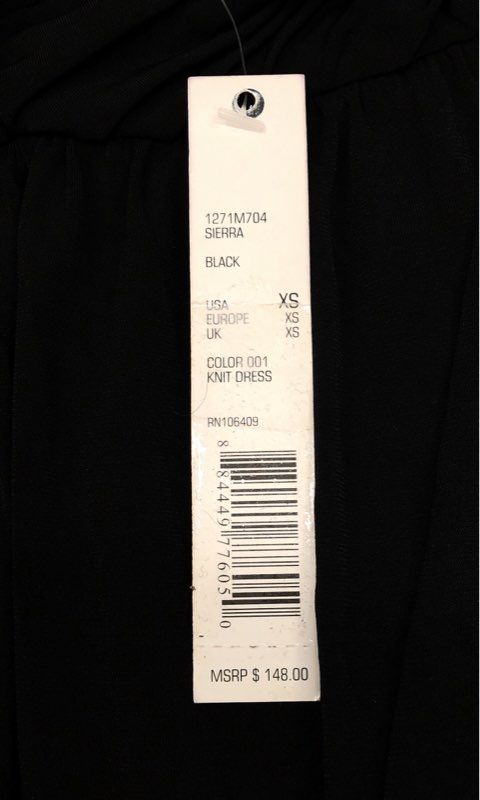 Gianni Bini Women's Black Sierra One Shoulder Ruched Cocktail Dress XS NWT