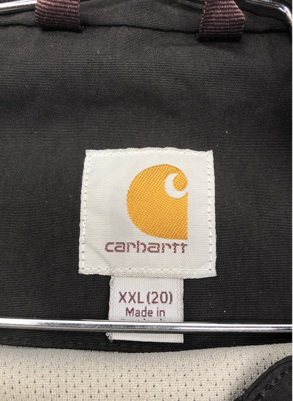 Carhartt Boys' Black Full Zip Hooded Mesh Lined Shell Jacket Sz XXL 20