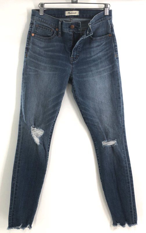 Madewell Women's 10" High-Rise Skinny Jeans Blue Distressed Sz 26 Lot of 2