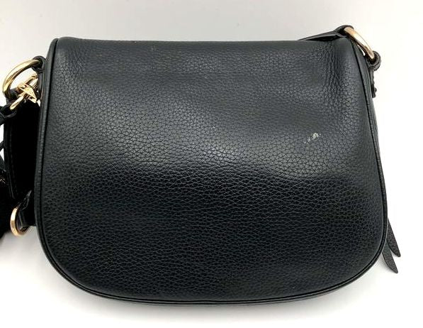 Michael Kors Black Pebbled Leather Cooper Fanny Pack Belt Bag Gold Hardware COA