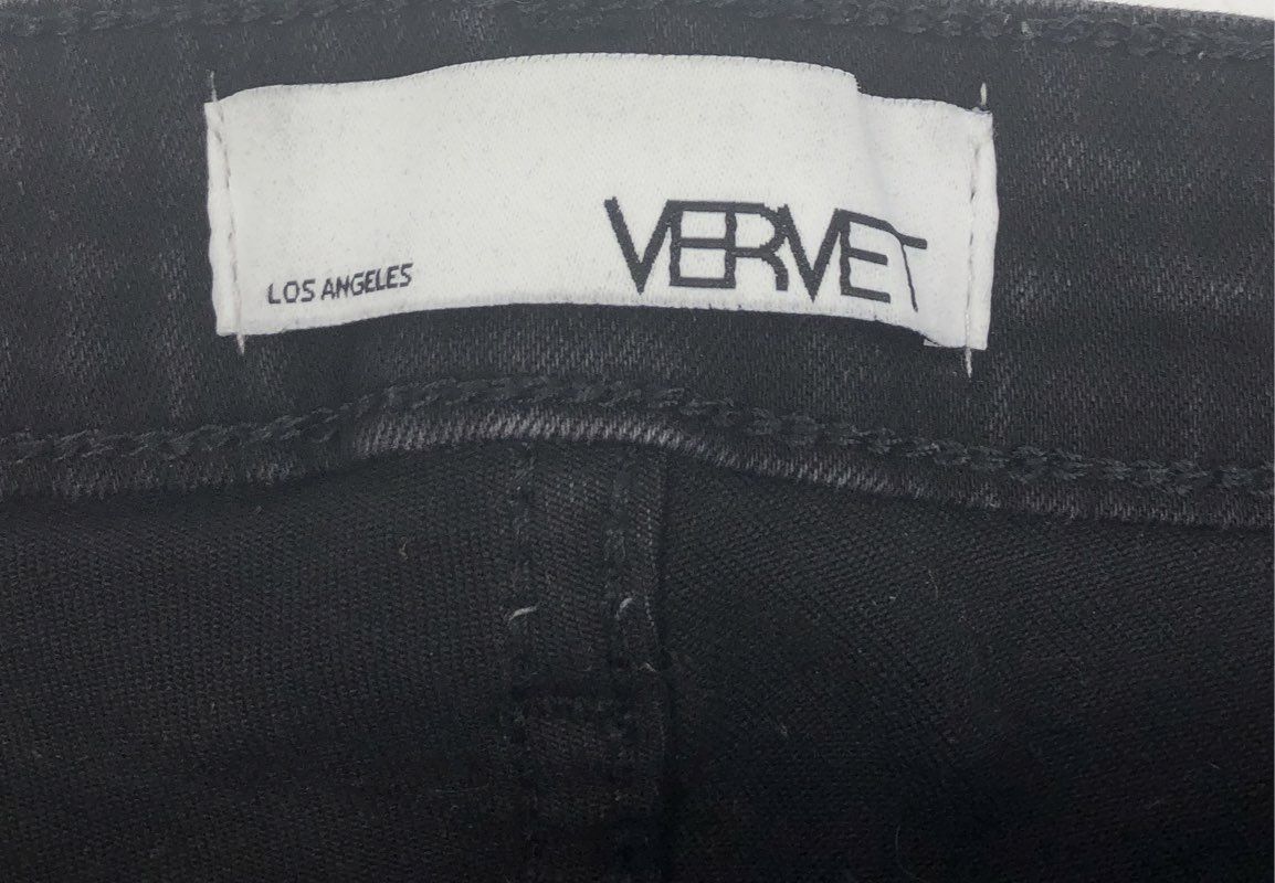 Vervet Women's Black Distressed Skinny High Rise Button Fly Jeans Size 25