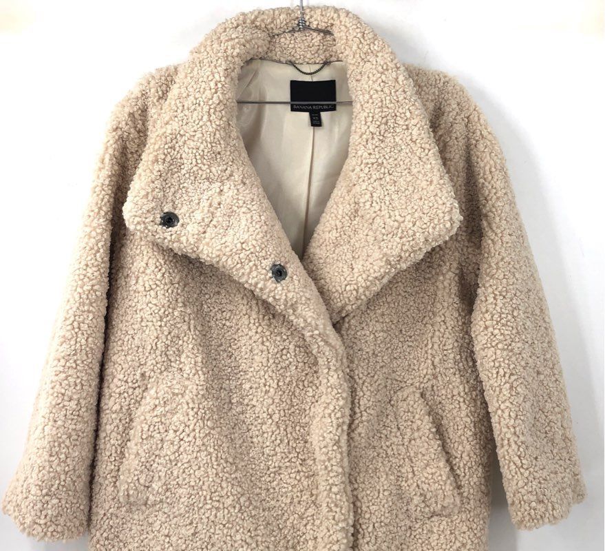Banana Republic Women's Tan Sherpa Teddy Jacket - Size XS