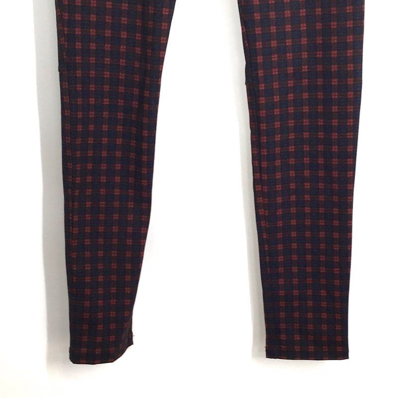 Sanctuary Women's Red Blue Plaid Skinny Pants Sz S NWT