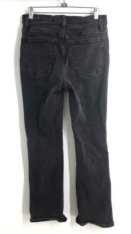 Madewell Women's Mid-Rise Kick Out Jeans Faded Black Stretch Denim Size 27