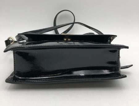 Dooney & Bourke Black Patent Leather Ashton Crossbody Bag Gold Hardware COA
