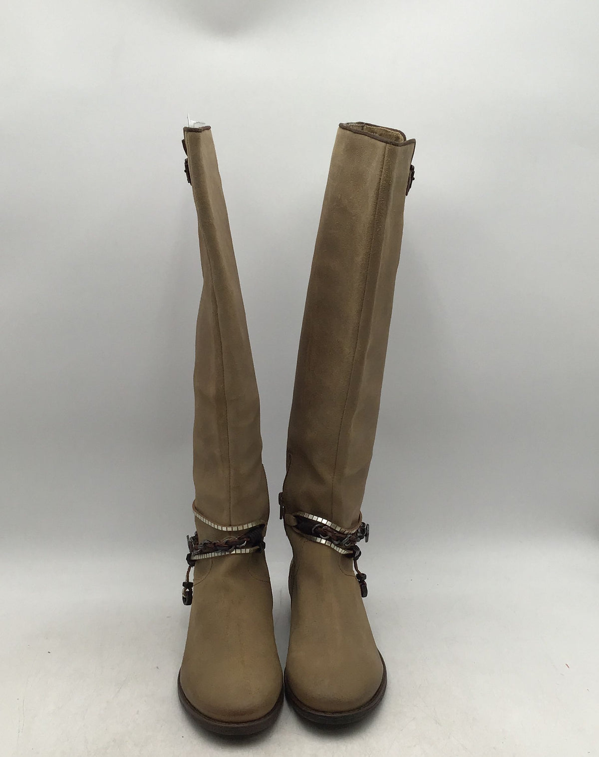 OTBT Women&#39;s Trout Creek Beige Leather Round Toe Riding Boots - Size 7.5M