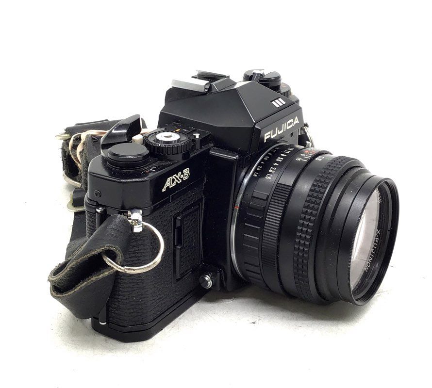 Vintage 70s Fujica AX-3 35mm SLR Film Camera X-Fujinon 50mm Lens & Case