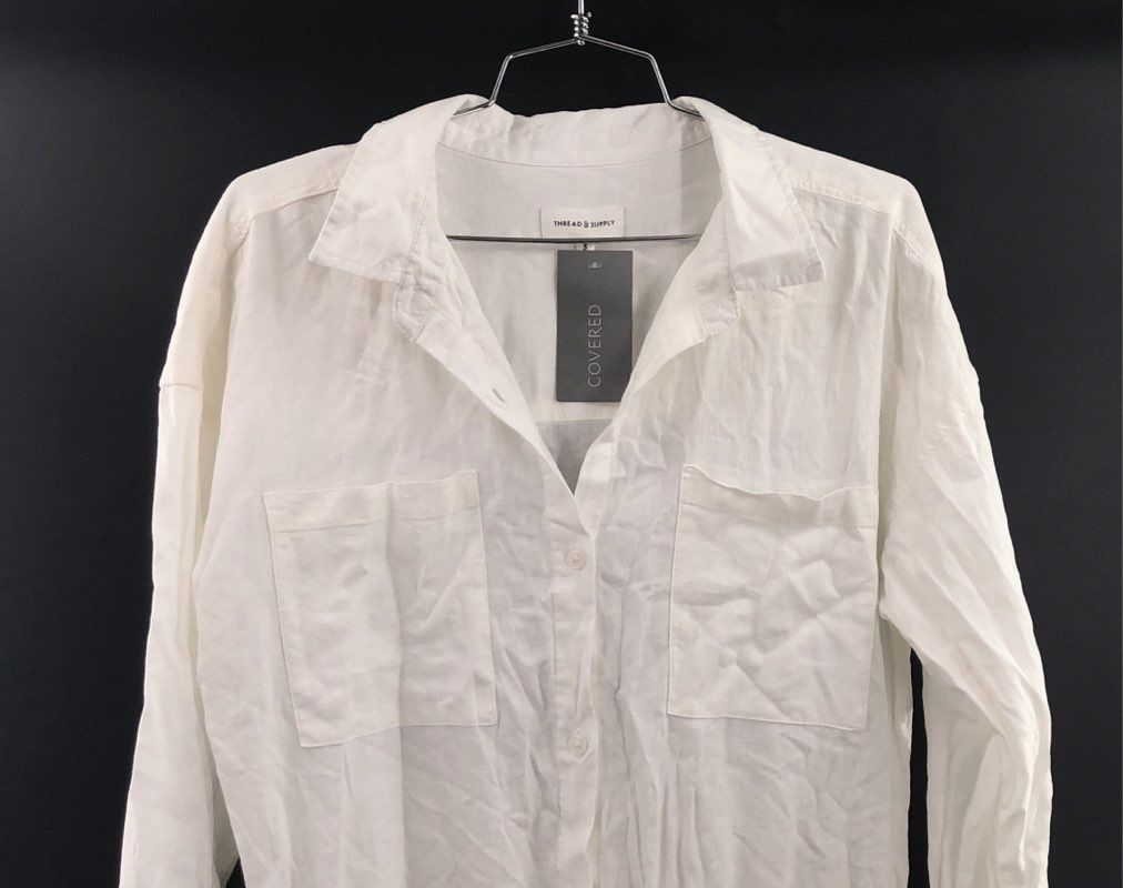 Thread & Supply Women's Beach Bar Romper White Long Sleeve NWT Sz S