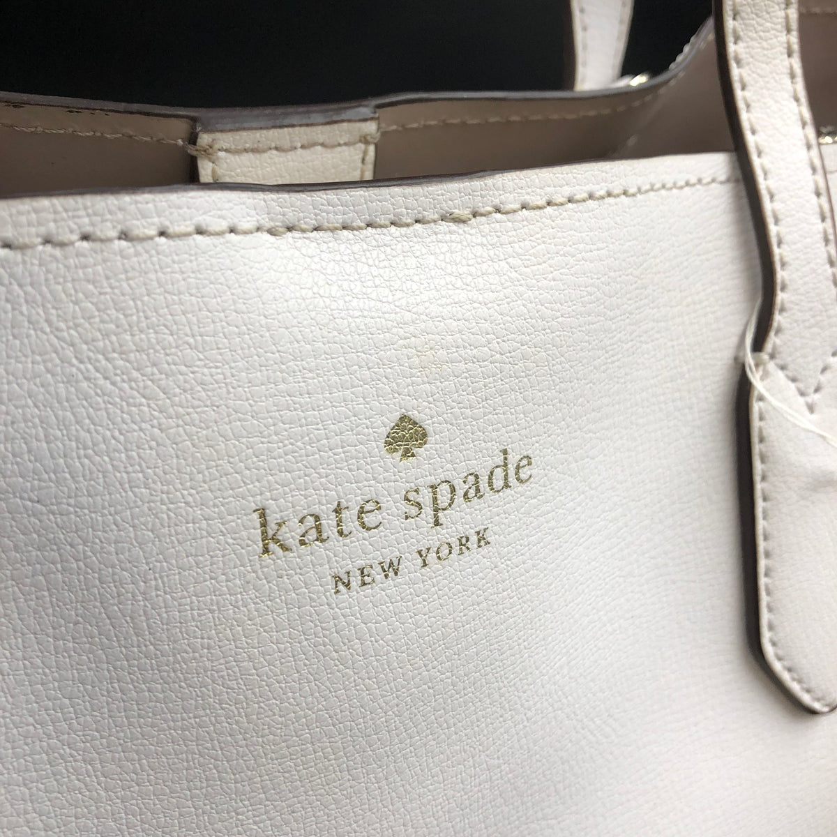 Kate Spade White 2020s Harper Pebbled Leather Satchel Bag COA