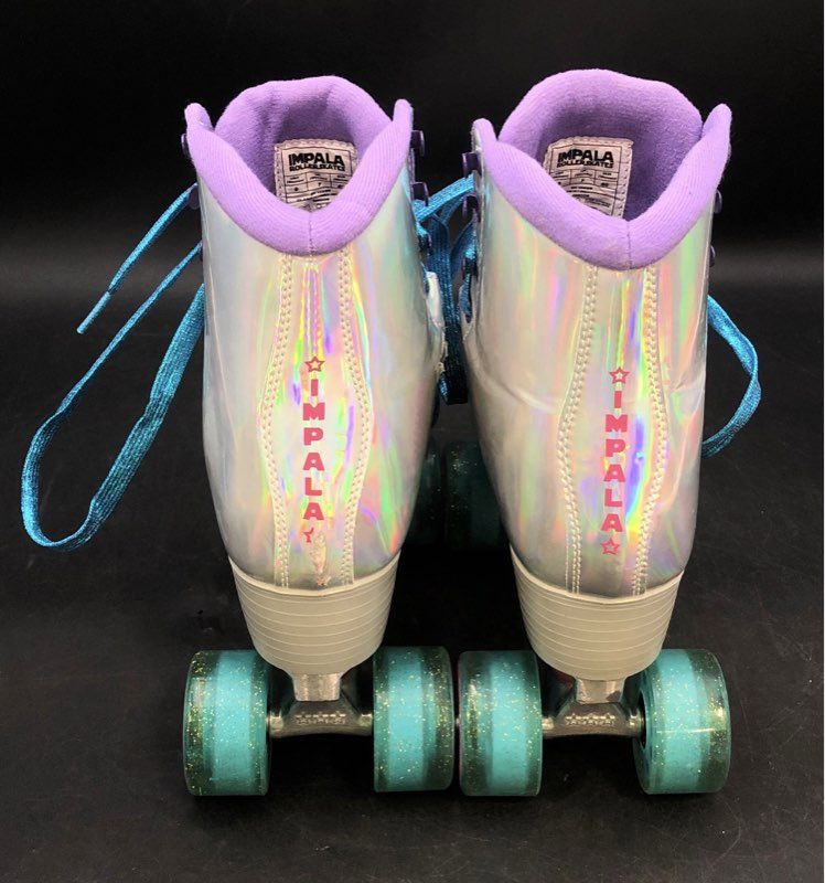 Impala Holographic Quad Roller Skates Iridescent Purple Teal Women's Size 9