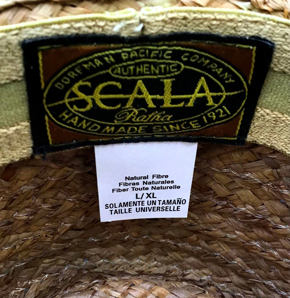 Scala Men's Natural Fedora Hat - Size L/XL