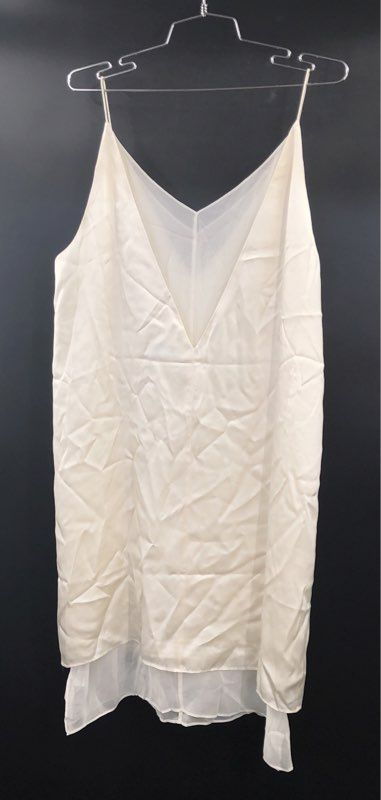 Club Monaco Women's Ivory Silk V-Neck Layered Camisole Tank Top Sz 6