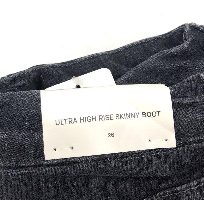 7 For All Mankind Women's Black Ultra High Rise Skinny Boot Jeans Sz 26 NWT