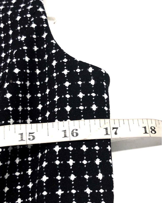 Calvin Klein Women's Black White Geometric Wide Leg Sleeveless Jumpsuit Sz 6 NWT