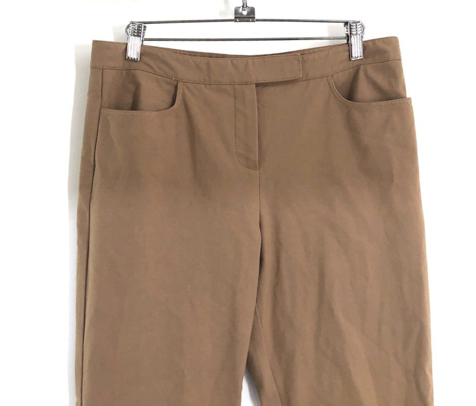 Theory Women's Brown Eco New Bistretch Crop Pants Cotton Blend Made in USA Sz 6