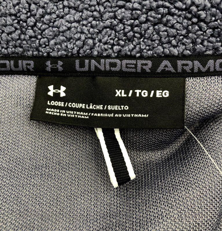NWT Under Armour Men's Mission Vest Gray Black Sherpa Fleece Full Zip Size XL