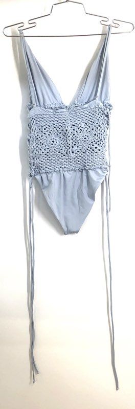 Frankies Bikinis Women's Lilah One Piece Swimsuit Booty Cloud Crochet Sz L NWT