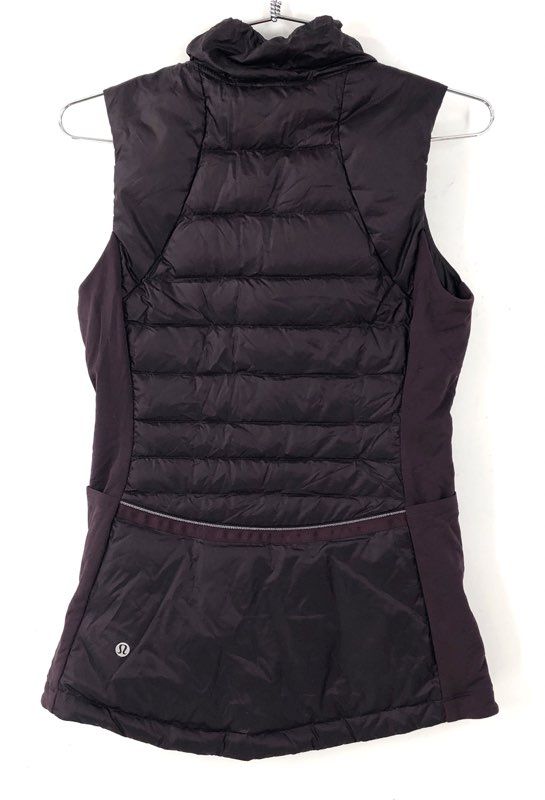 Lululemon Women's Down For A Run Puffer Vest Plum Purple Full Zip Funnel Neck 4