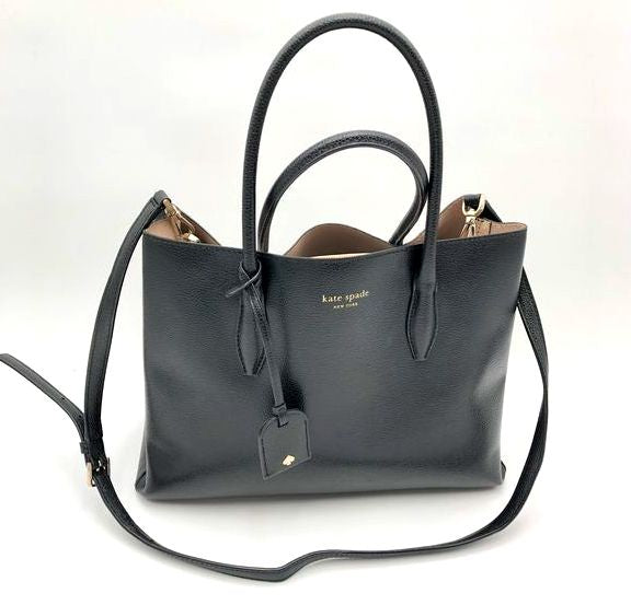 Kate Spade Black Pebbled Leather 'Harper' Satchel Bag (+COA)