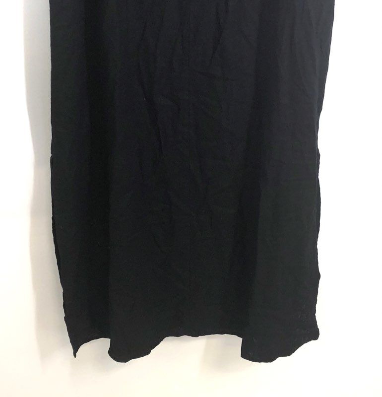 DKNY Women's Black Linen Blend Sleeveless V-Neck Maxi Dress Size M NWT