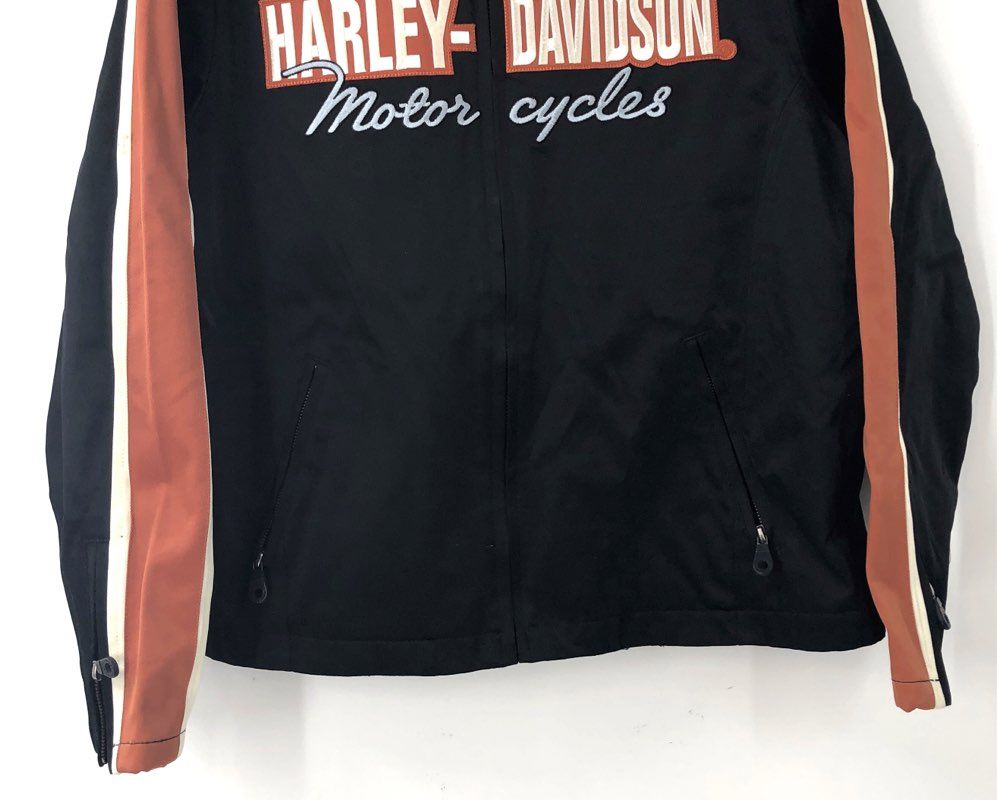 Vintage Y2K Harley-Davidson Embroidered Spellout Racing Jacket Sz 1W
